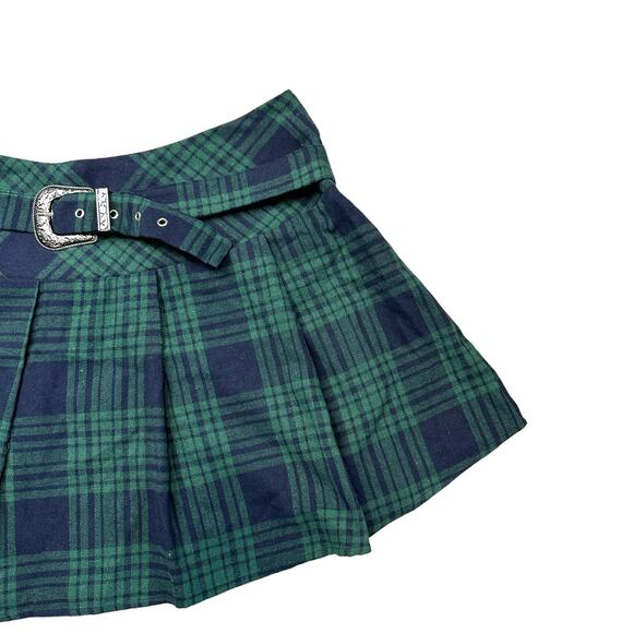 Cider NWT Tartan Pleated Mini Skirt With Faux Belt XL - Picture 3 of 6